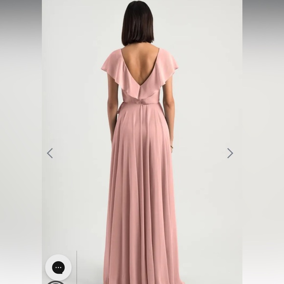 NWT Jenny Yoo Faye wrap dress, rosewater luxe chiffon size 4 unaltered & unworn - Picture 2 of 6